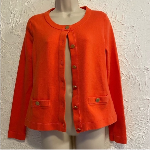 Banana Republic Orange Gold Button Long Sleeve Cardigan - Picture 2 of 8